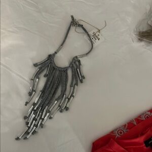 Torrid Silver and Gray Geometric Necklace